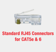 Standard RJ45 Connectors for CAT5e & 6
