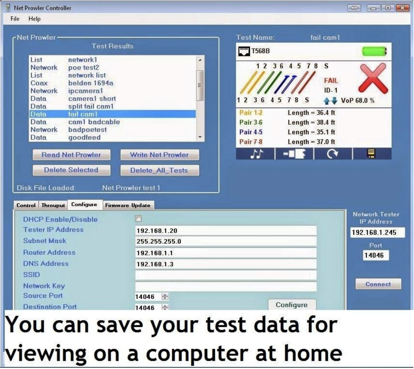 View & Print Network Test