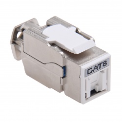 Cat8 Shielded Toolless Keystone Jack with Shutter